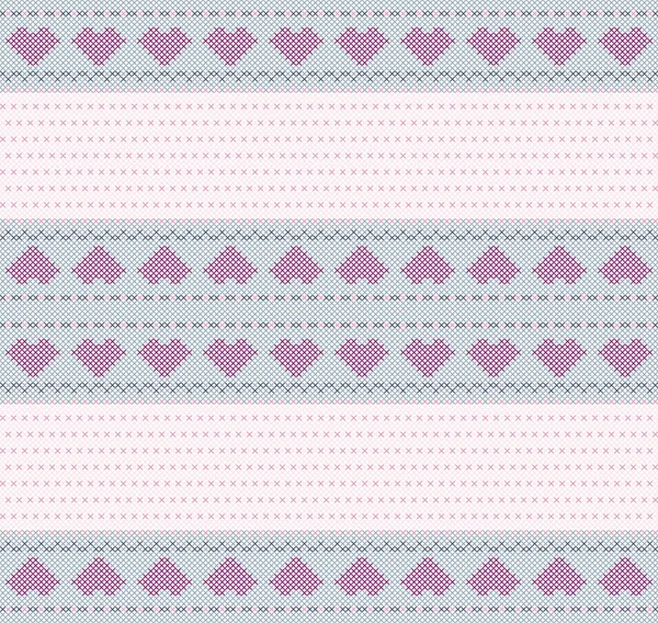 Valentine background embroidered cross — Stock Photo, Image