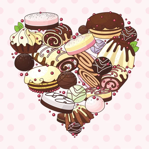 Heart of sweets — Stock Vector