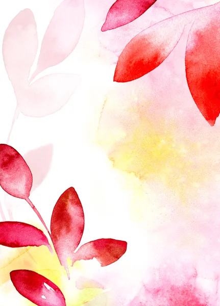 Röda och gula löv bakgrund — Stockfoto