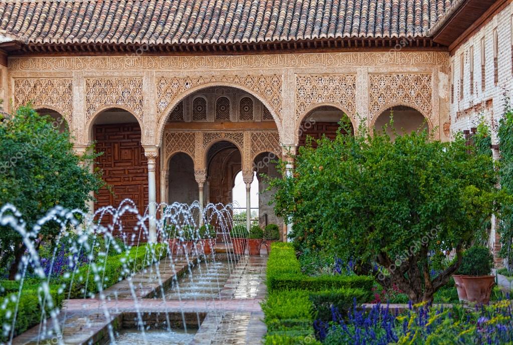 Gardens of the Generalife in Spain, part of the Alhambra Stock