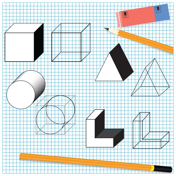 Oggetti di disegno semplici — Vettoriale Stock