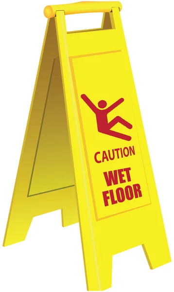Cuidado chão molhado — Vetor de Stock