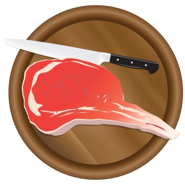 Cutting board with meat clipart
