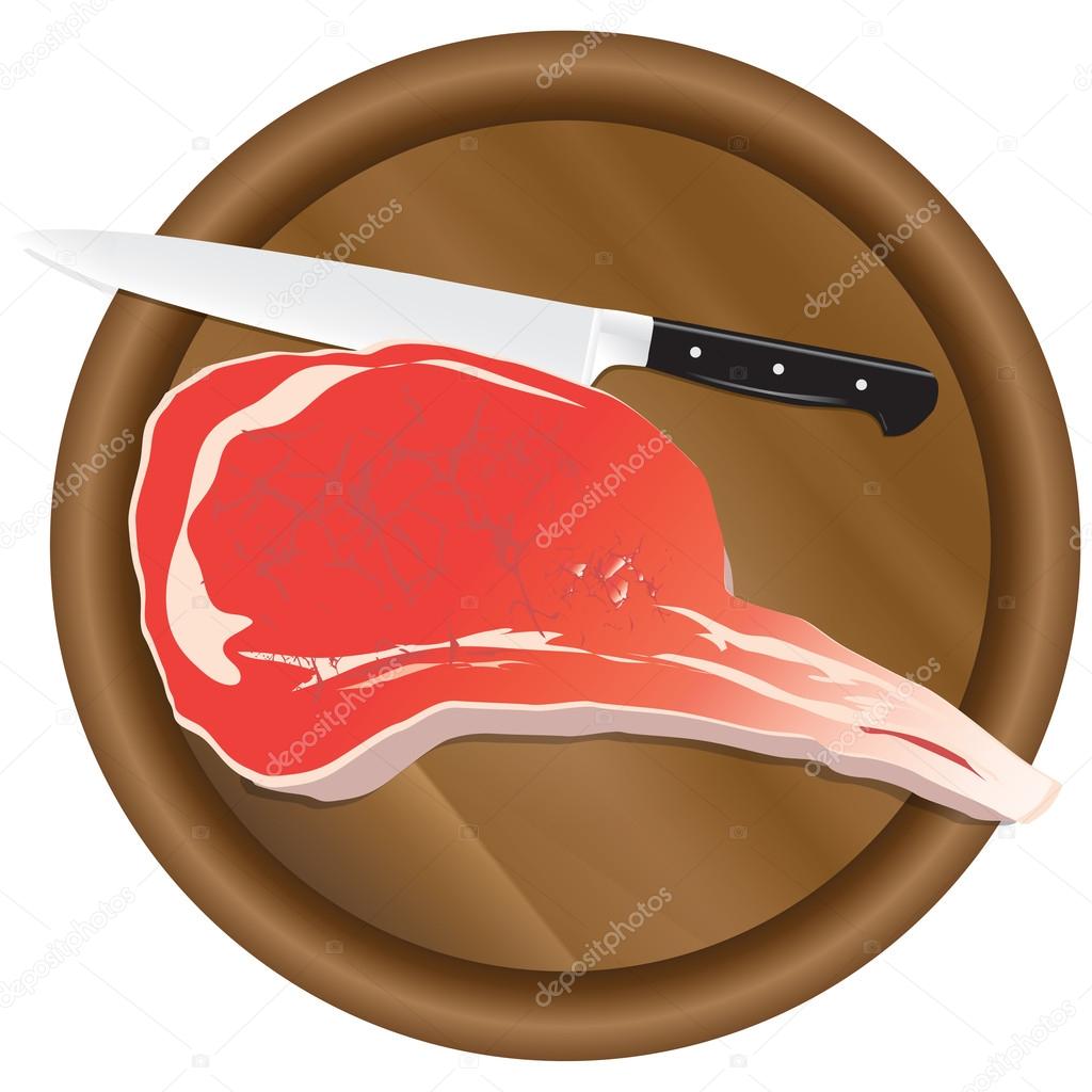 Cutting board with meat