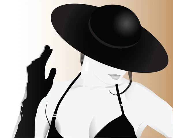 Woman in a Hat — Stock Vector