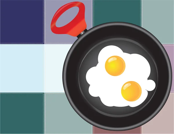彩色的正方形酱炒鸡蛋 — 图库矢量图片