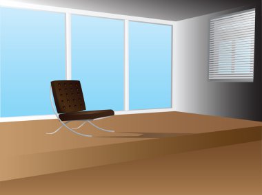 Office interior with armchair clipart