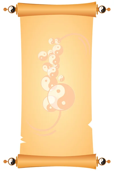 Parchment with ornaments of Taoism — Stock Vector