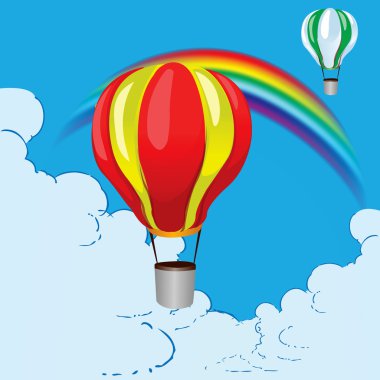 Balonlar ve gökkuşağı