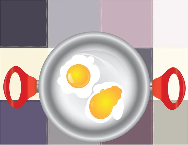 スクランブルエッグと色の正方形の貼り付け — ストックベクタ