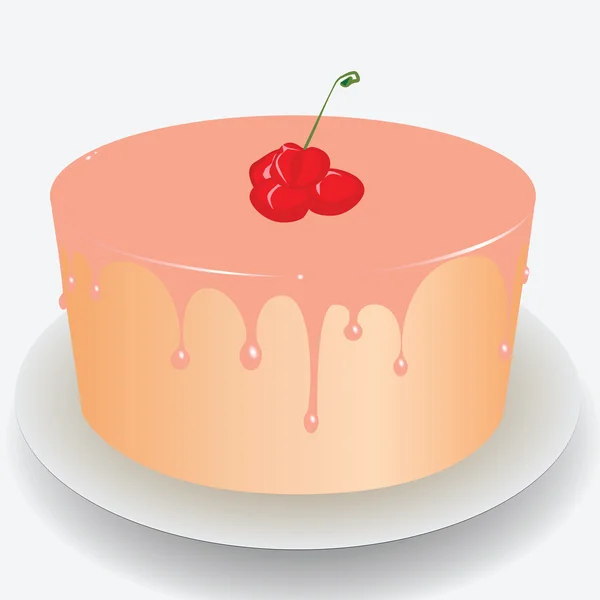 Cake met kers — Stockvector