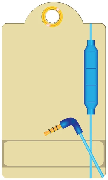 Label met een kabel — Stockvector