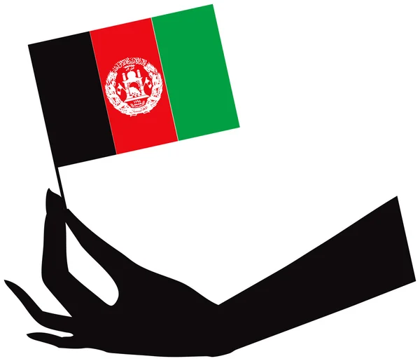 Afgán a kezében zászló — Stock Vector