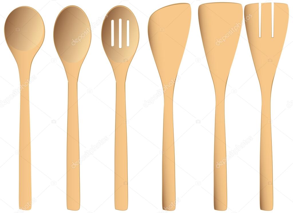 Set of wooden spoons
