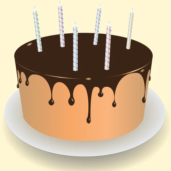 Gâteau glaçage au chocolat — Image vectorielle