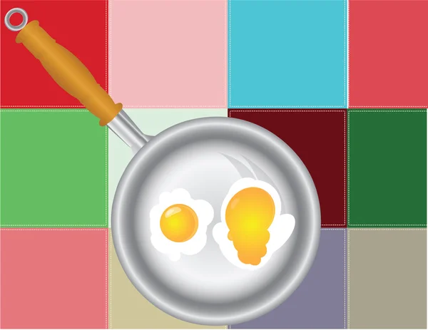 色付き四角形が卵炒め — ストックベクタ