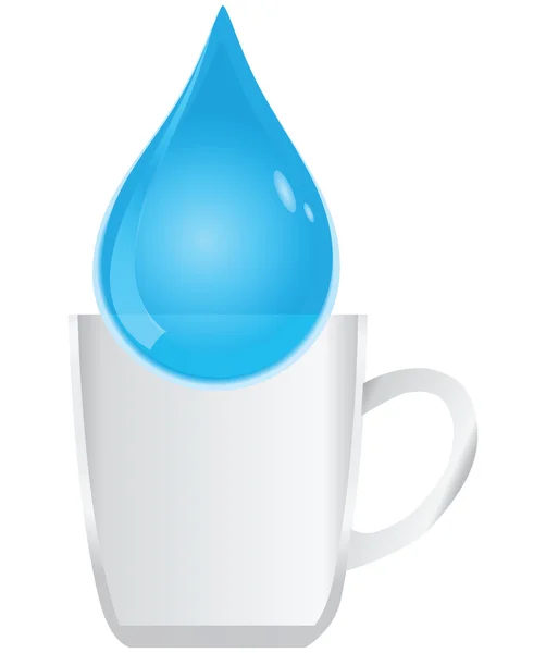 Acqua in una tazza di vetro — Vettoriale Stock