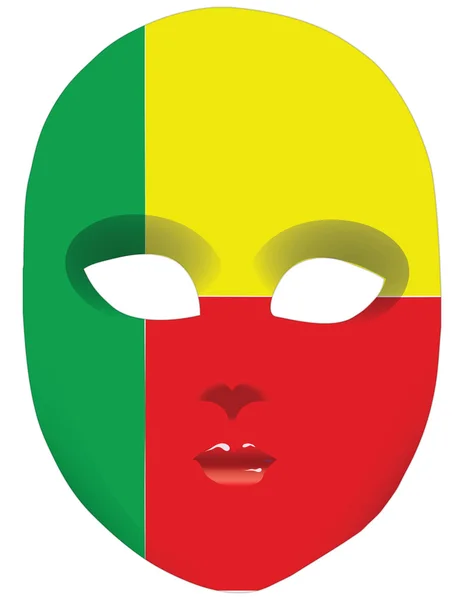 Máscara Bandera Benin — Vector de stock