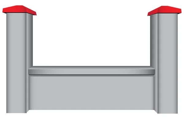 Segment clôture en béton — Image vectorielle