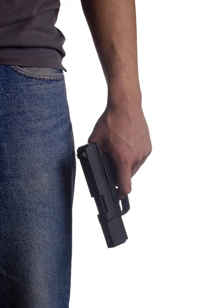 Pistol in hand — Stock Photo, Image