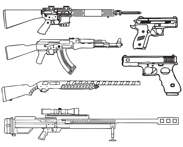 Armas de fuego — Vector de stock