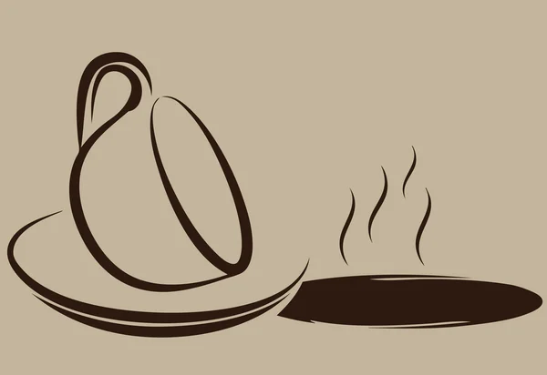 Tasse de café inversée — Image vectorielle