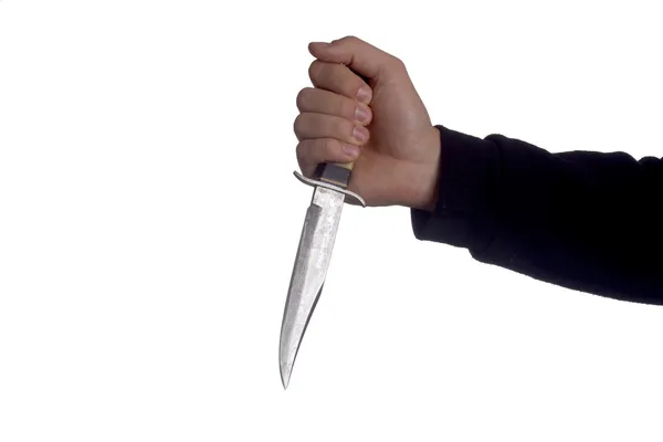 Ruka s nožem — Stock fotografie