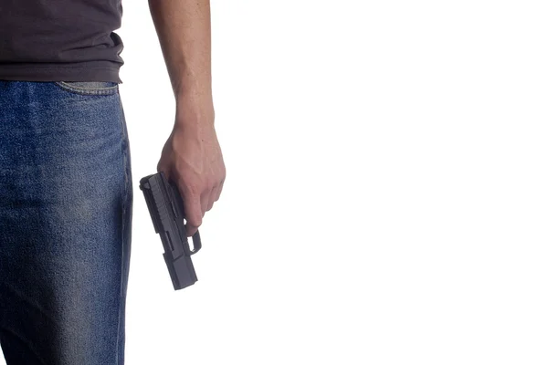 Man holding a pistol — Stock Photo, Image