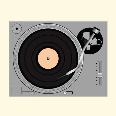 Vinyl record on turntable clipart