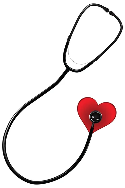 Stethoscope and heart — Stock Vector