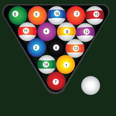 Billiard balls set clipart