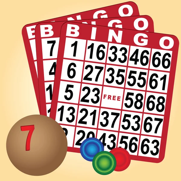 Zestaw z drewna kule Bingo — Wektor stockowy