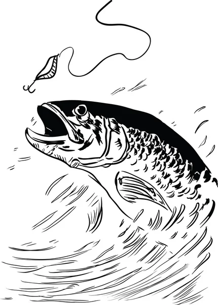 Αλίευση ψαριών — Διανυσματικό Αρχείο