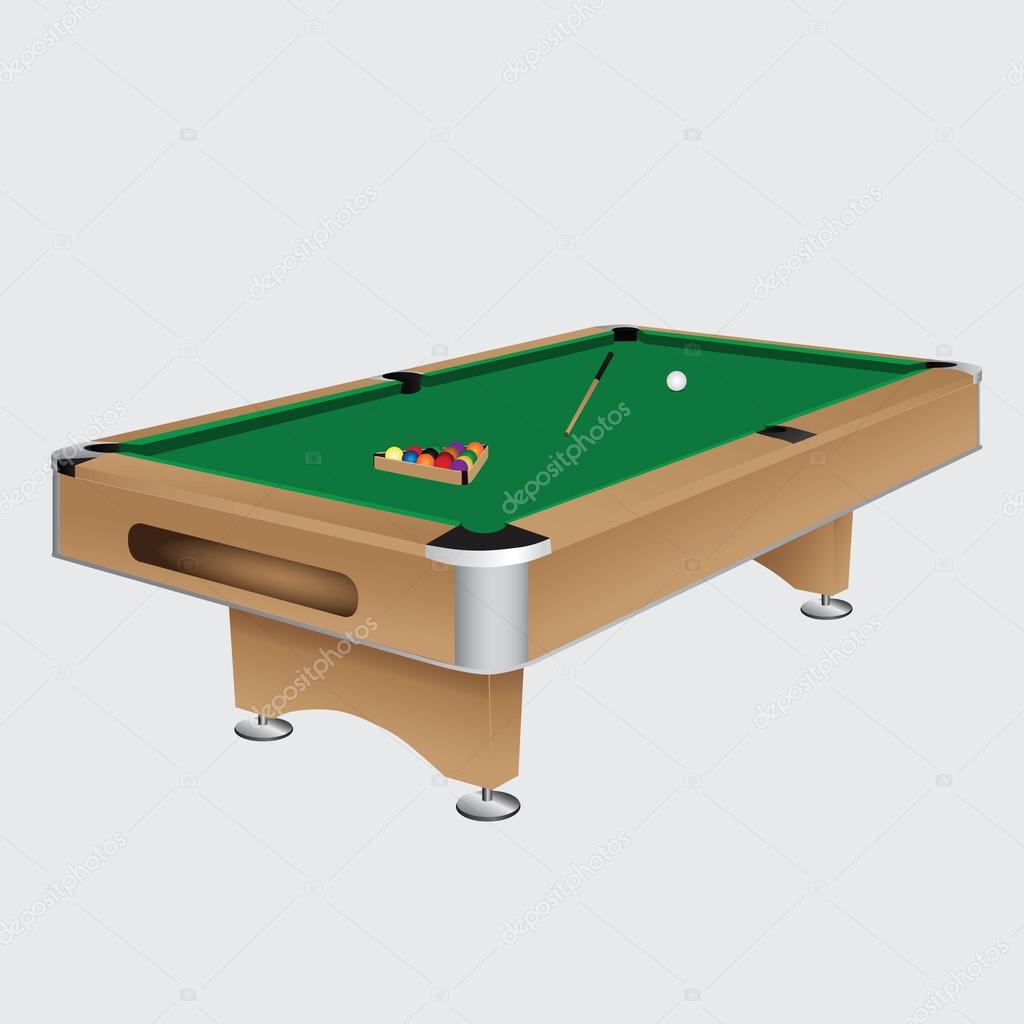 Pool table with balls