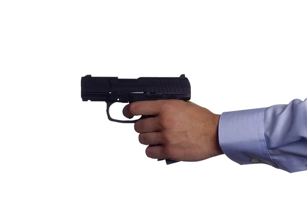 Hand with gun — Stock Photo, Image