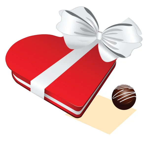 Kırmızı kutu beyaz çikolata cand — Stok Vektör