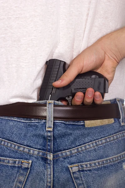 Gun in Pants — Stock Photo, Image