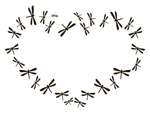 Hart van libellen — Stockvector