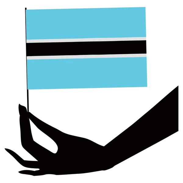 Σημαία της Μποτσουάνα στο χέρι του — Διανυσματικό Αρχείο