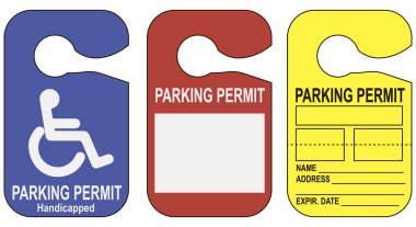 Set parking permits clipart