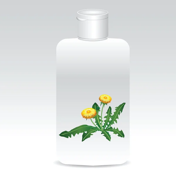 Shampoo met paardebloemen — Stockvector