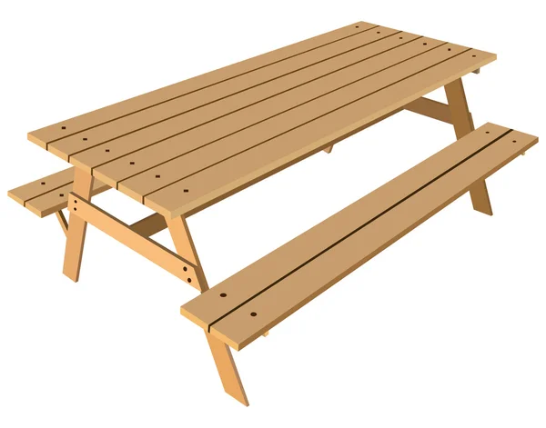 Table standard avec bancs — Image vectorielle