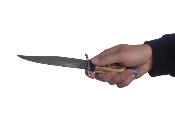 Hand with knife — Stock Photo, Image