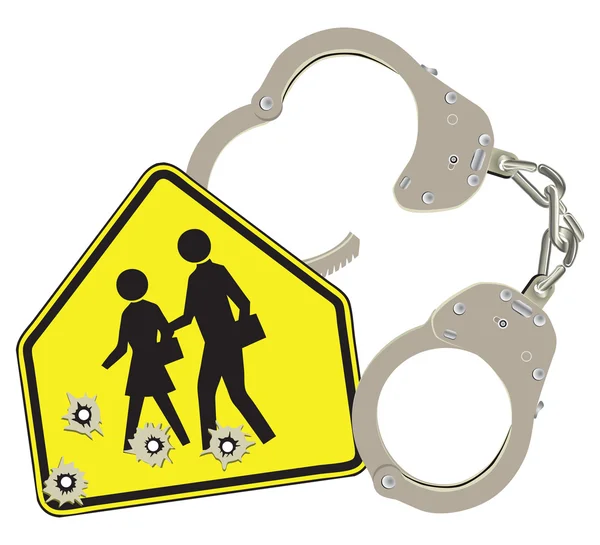 Handcuffs and school — Stock Vector