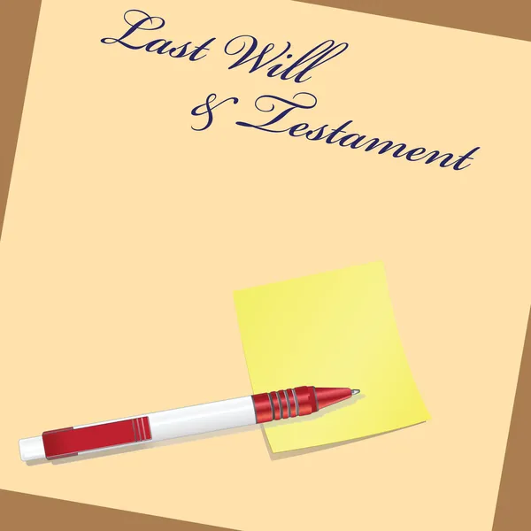 Last Will and Testament — Stock Vector