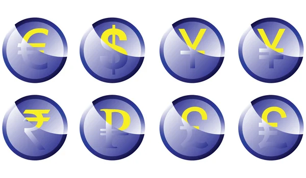 Кнопка символи валют — стоковий вектор