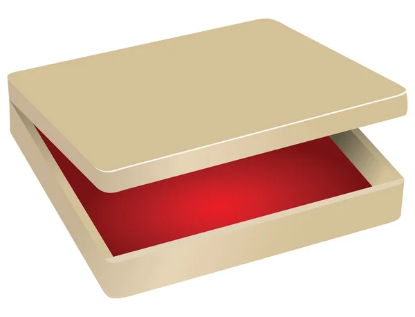 Caja con terciopelo rojo — Vector de stock