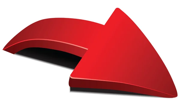 Flecha curvada roja — Vector de stock