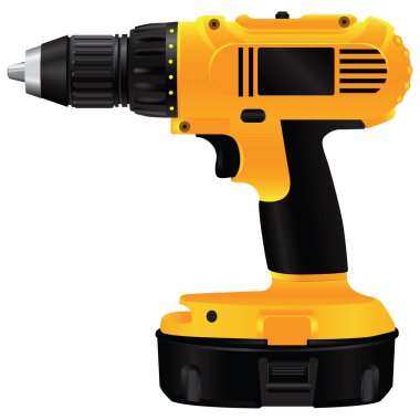 Electric drill with battery clipart
