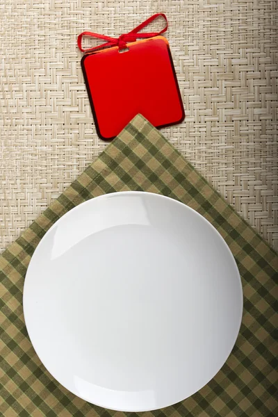 Plate and greeting card — Stock Photo, Image